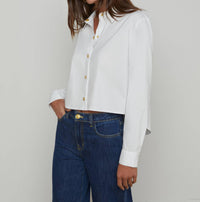 L'Agence - Cosette Crop Button Down Shirt