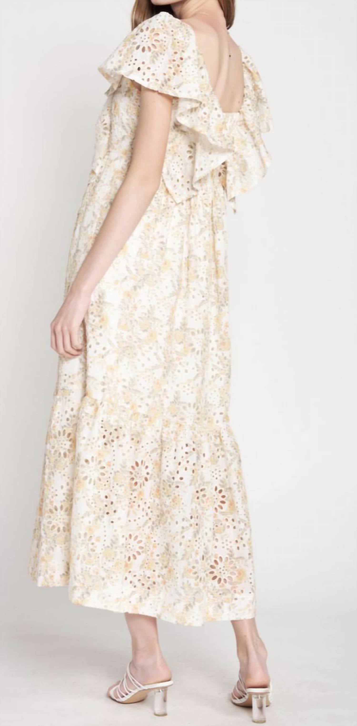 En Saison - Floral Eyelet Midi Dress