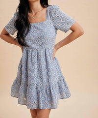 In-Loom - Ellie Eyelet Embroidered Shift Mini Dress