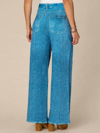 Democracy Skyrise French Terry Printed Wide Leg Pants in blue - women's pants - alternate view