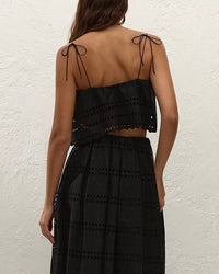 Faithfull The Brand - Abajo Cropped Eyelet Top