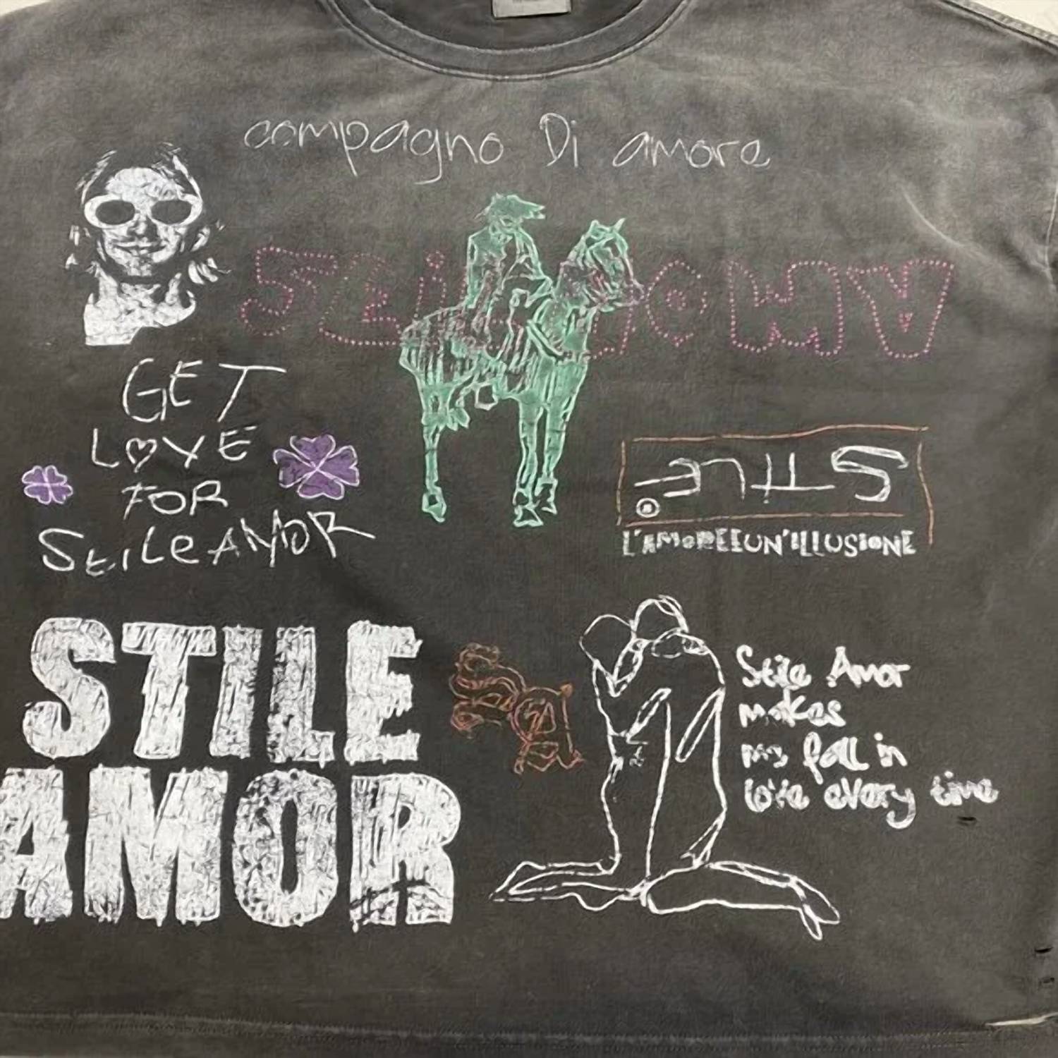 Stile De Amor Women's Graphic Long Sleeve Tee in black - women's long sleeve top - view 6