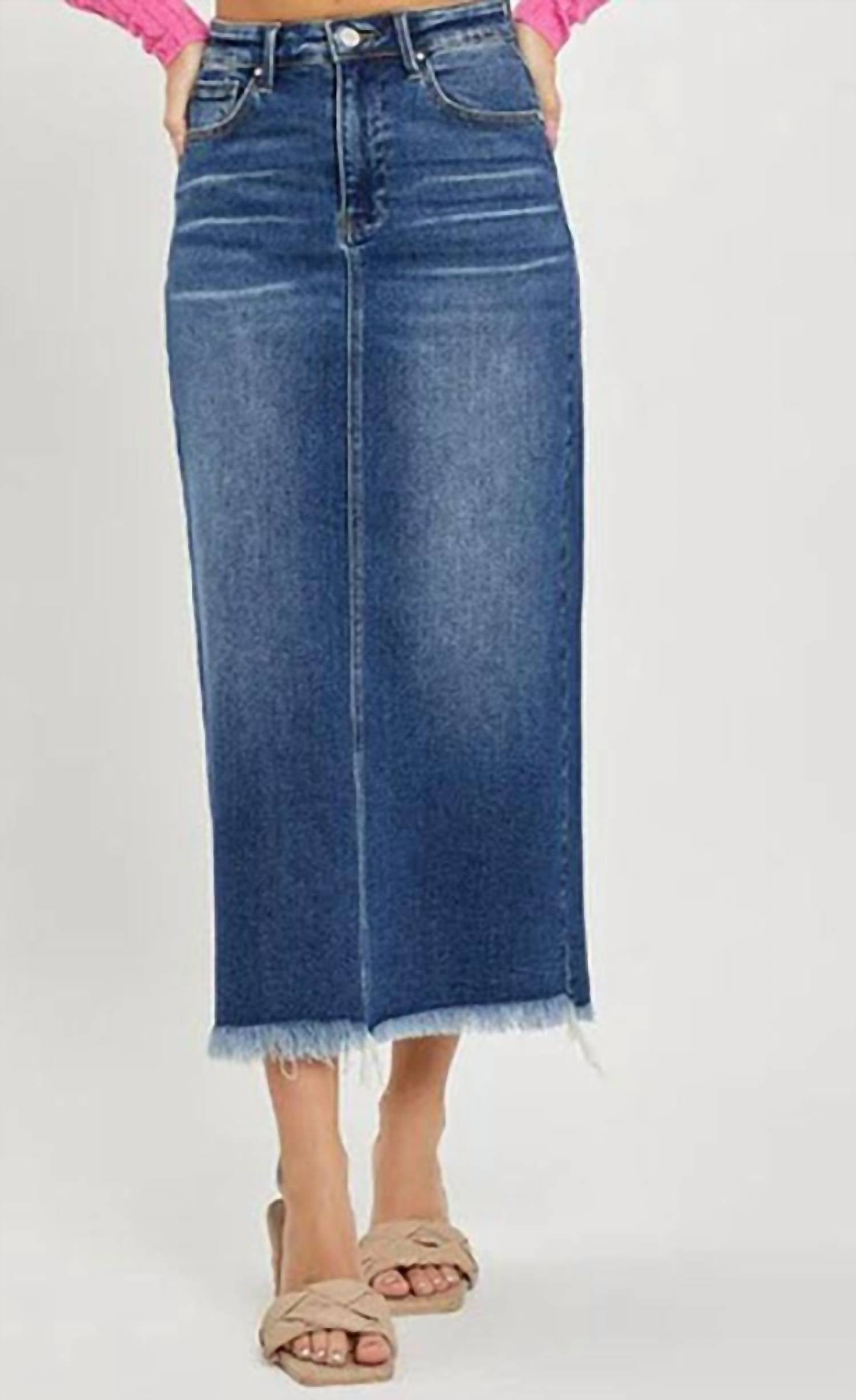 Risen - Women's High Rise Frayed Long Skort