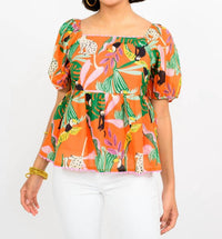 Ivy Jane - Tropical Peplum Top