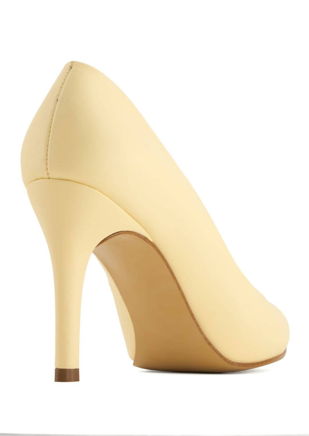 Andrea Women's Pointed Toe Pumps in yellow - women's heels - detail view