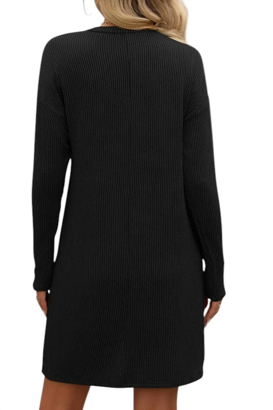 Asia Direct+ - Aurora Ribbed Knit Chest Pocket Dress