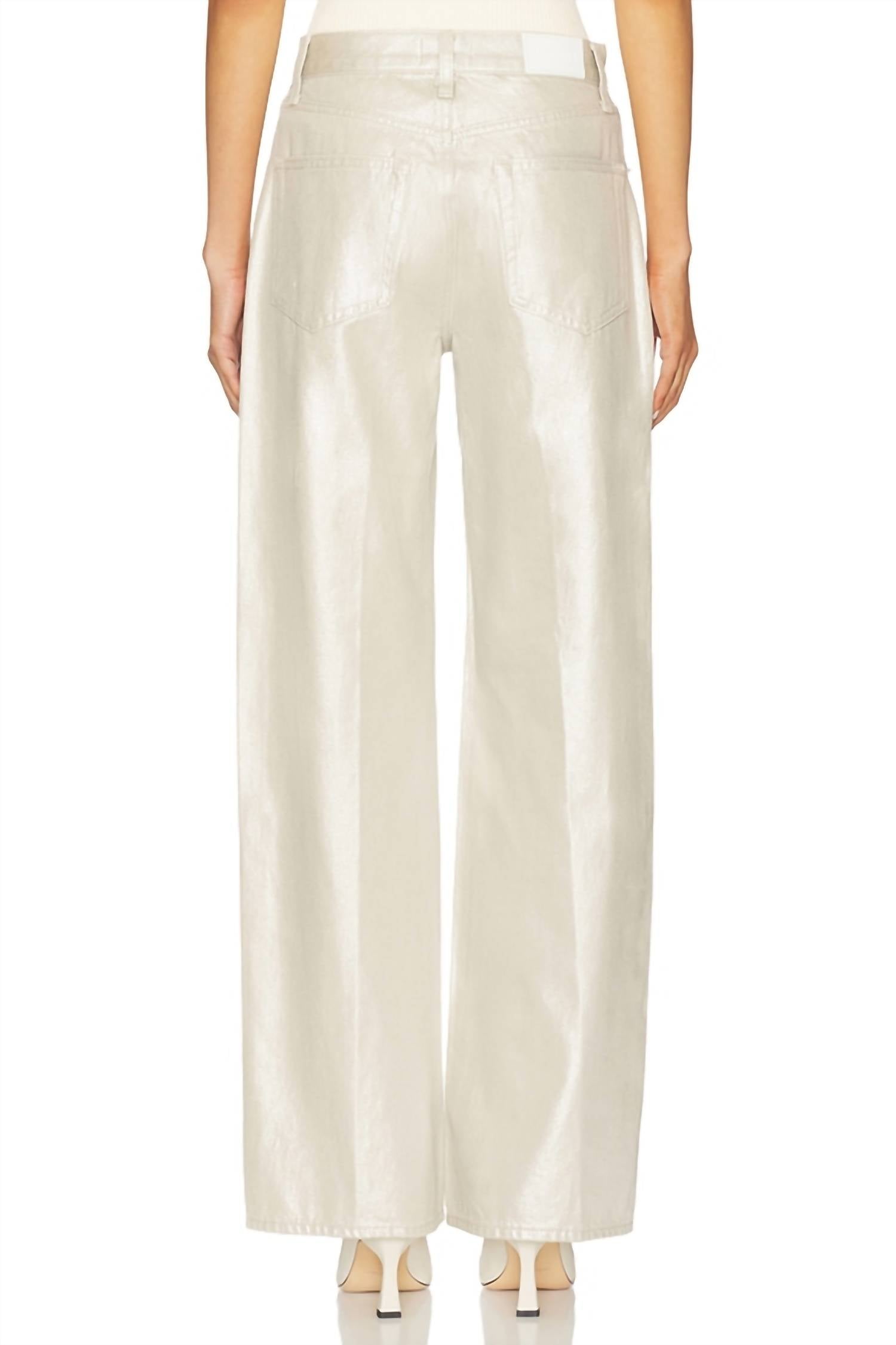 PISTOLA Tate High Rise Bowed Wide Leg Jeans in champagne luster 1 - women's jeans - view 4