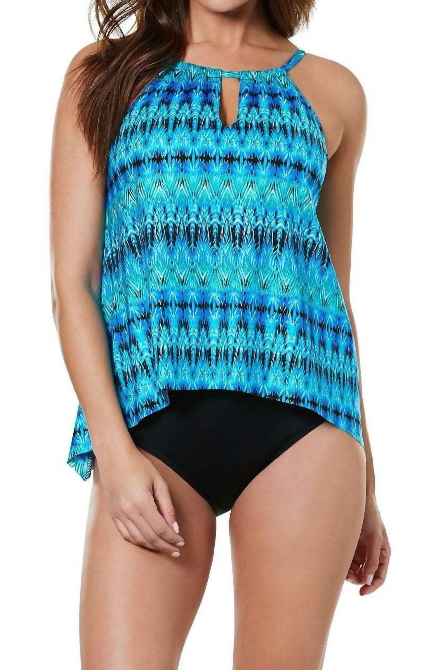 Miraclesuit Peephole Tankini Top in cabana chic - women's swimwear