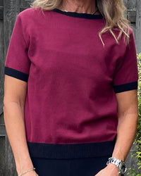 Brand Bazar - Bendel Short Sleeve Ringer Sweater