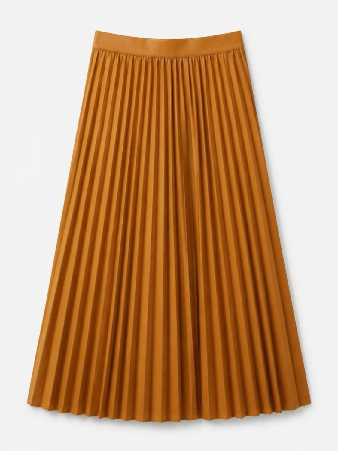 Wd.Ny - Faux Leather Pleated Midi Skirt