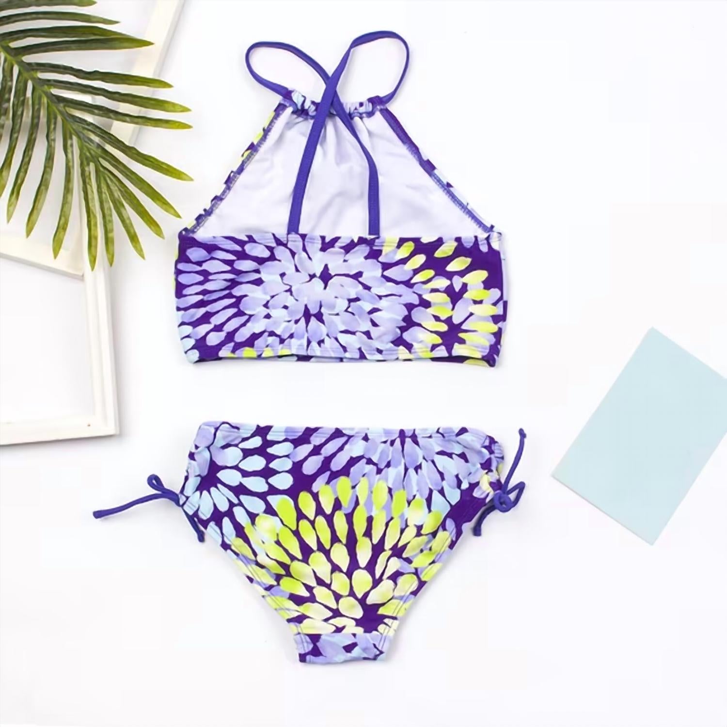 Kancan - Girl's Watercolor Halter Bikini