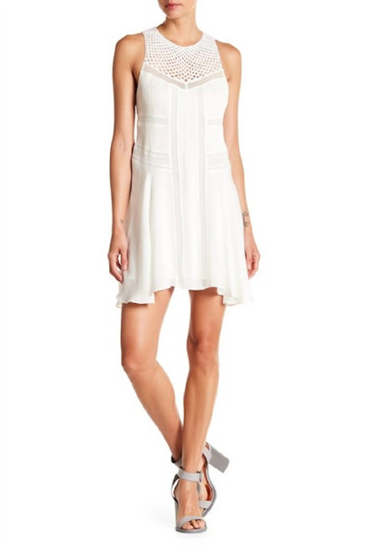 A.L.C. - Silk Pleated Crochet Neckline Dress