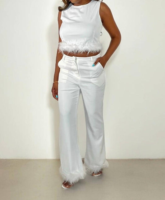 Rivir - Running Things Feather Trim Pant Set