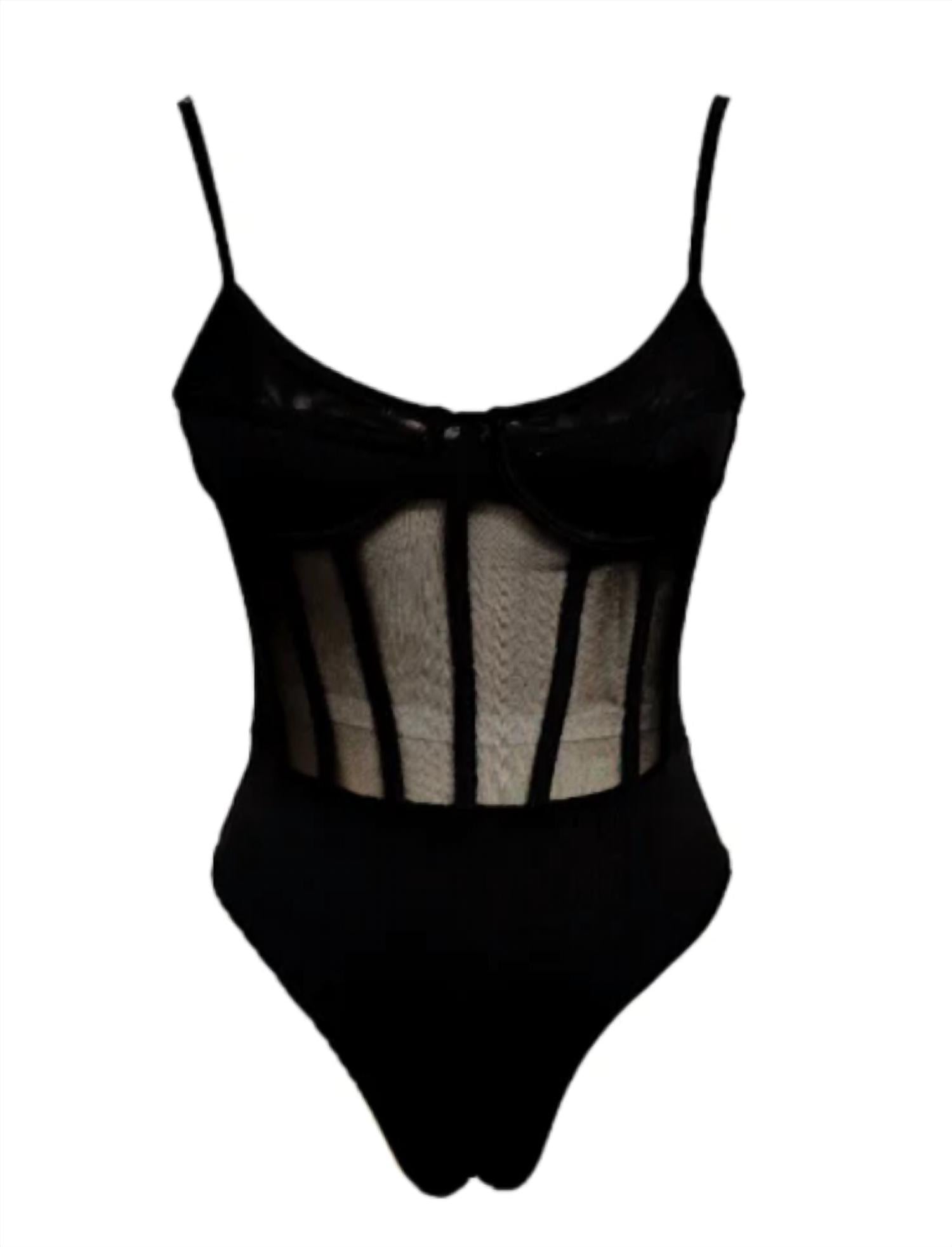The Athletic Side Of Us - Lady Liberty Corset Body Suit – Sheer Adjustable Strap