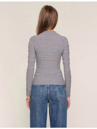 heartloom Romero Polo Top in heather - women's long sleeve top - detail view