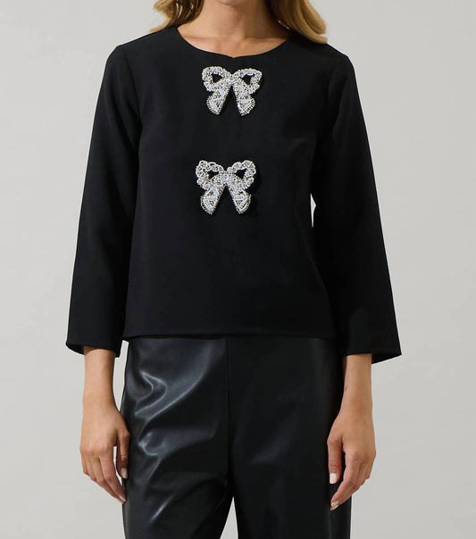 Sugarlips - Kaida Bow Lumie Long Sleeve Top