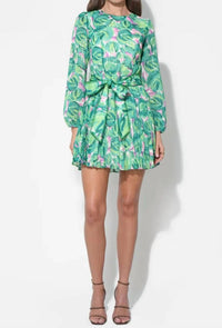 Adelyn Rae - Rylee Pleated Long Sleeve Mini Dress