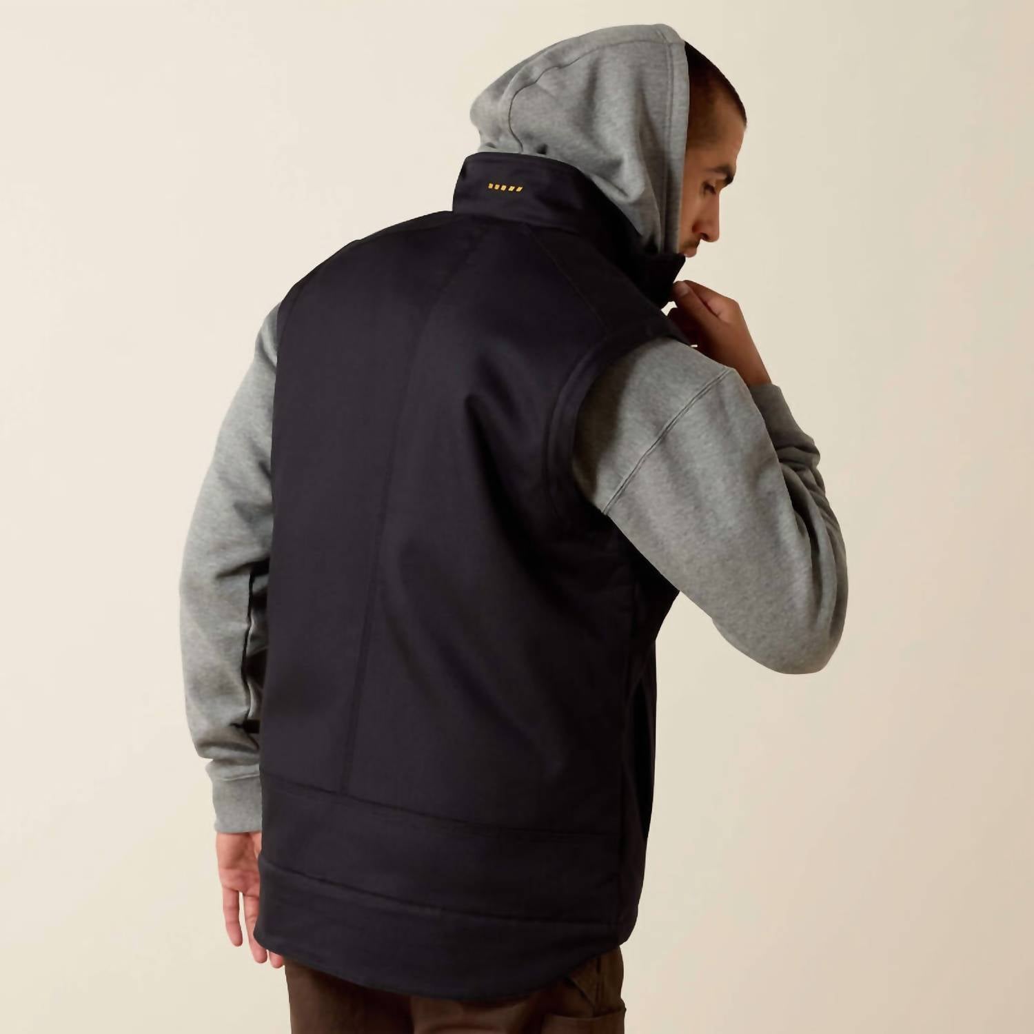 ARIAT Rebar Duracanvas Vest in black - men's jacket - detail view