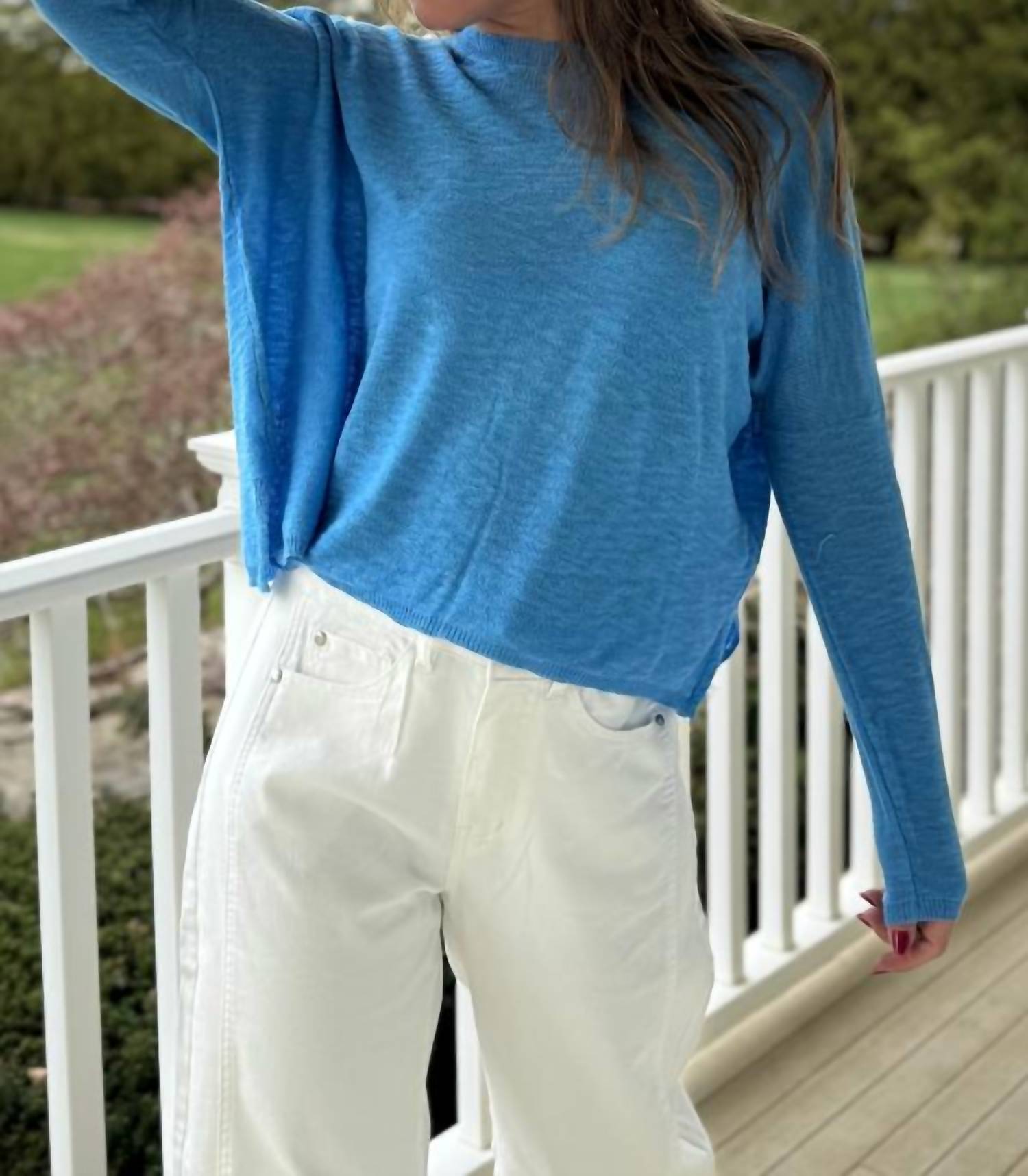 Mint - Boxy Cut Crew Sweaters