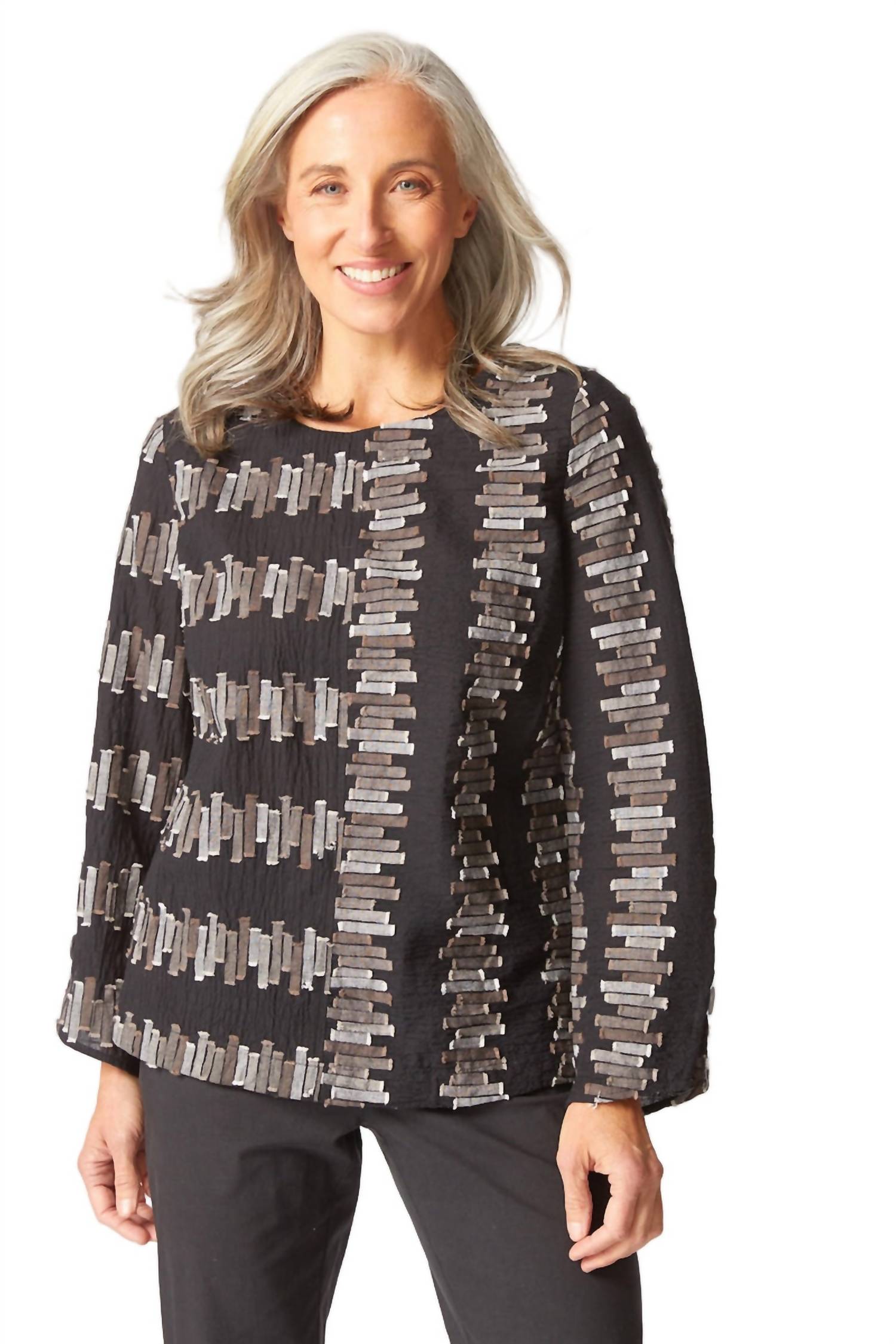 Habitat - Embroidered Cotton Button Back Pullover Top