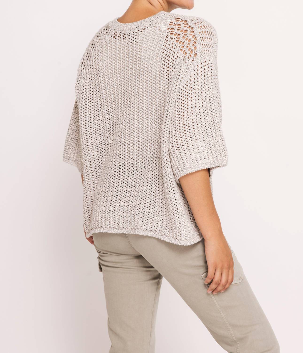 Zhrill - Narelle Short Sleeve Open Weave Sweater