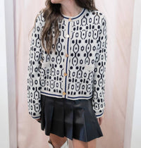 Thml - Geometric Pattern Knit Cardigan