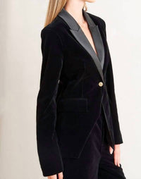 Flying Tomato - Velvet Blazer With Satin Collar