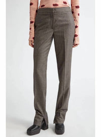 Stella Mccartney - Slim Fit Check Split Hem Wool Pants