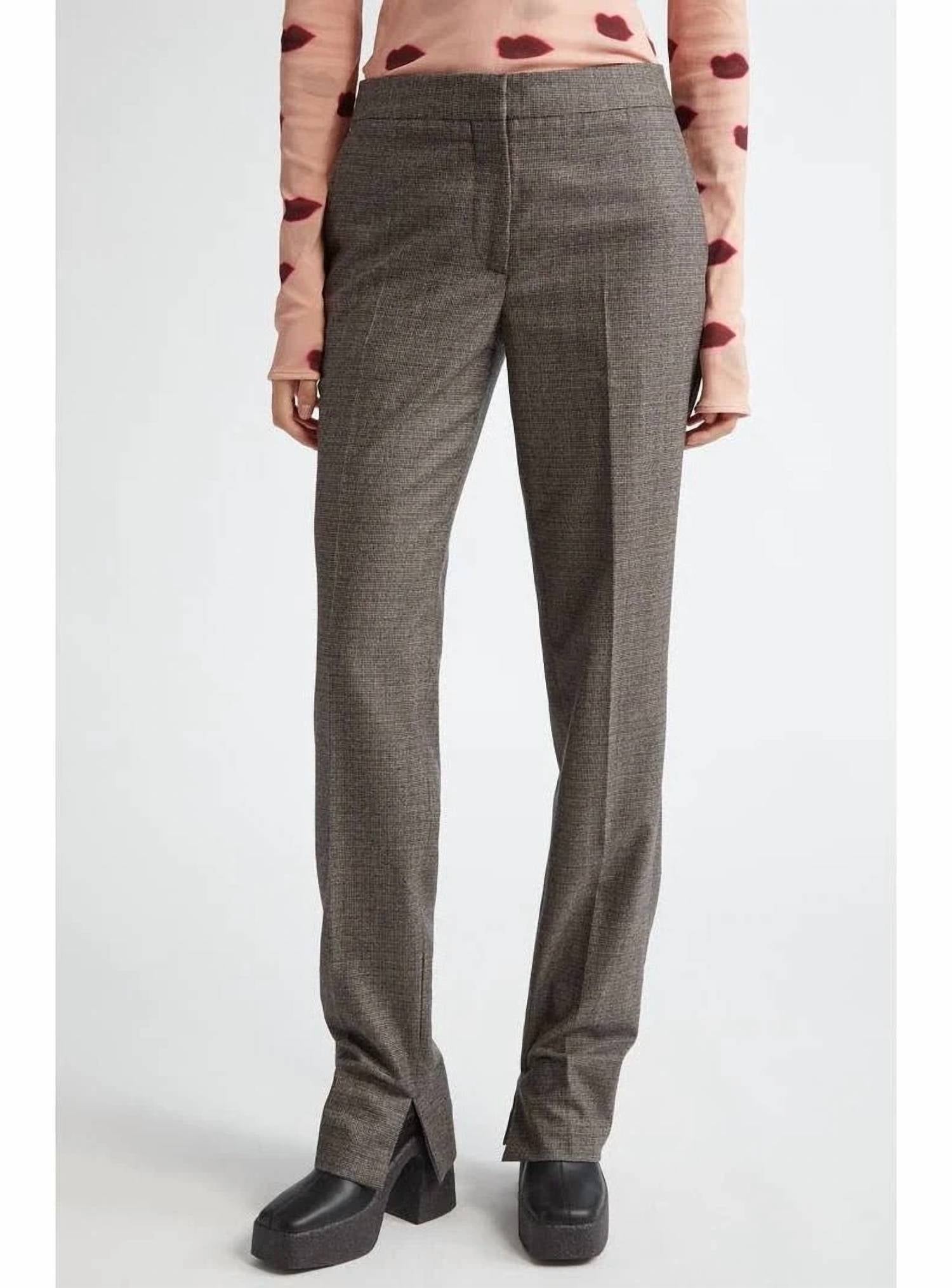 Stella Mccartney - Slim Fit Check Split Hem Wool Pants