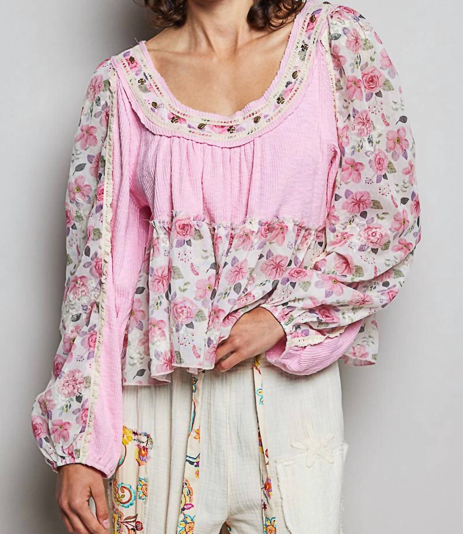 Pol - Candy Floral Print Top