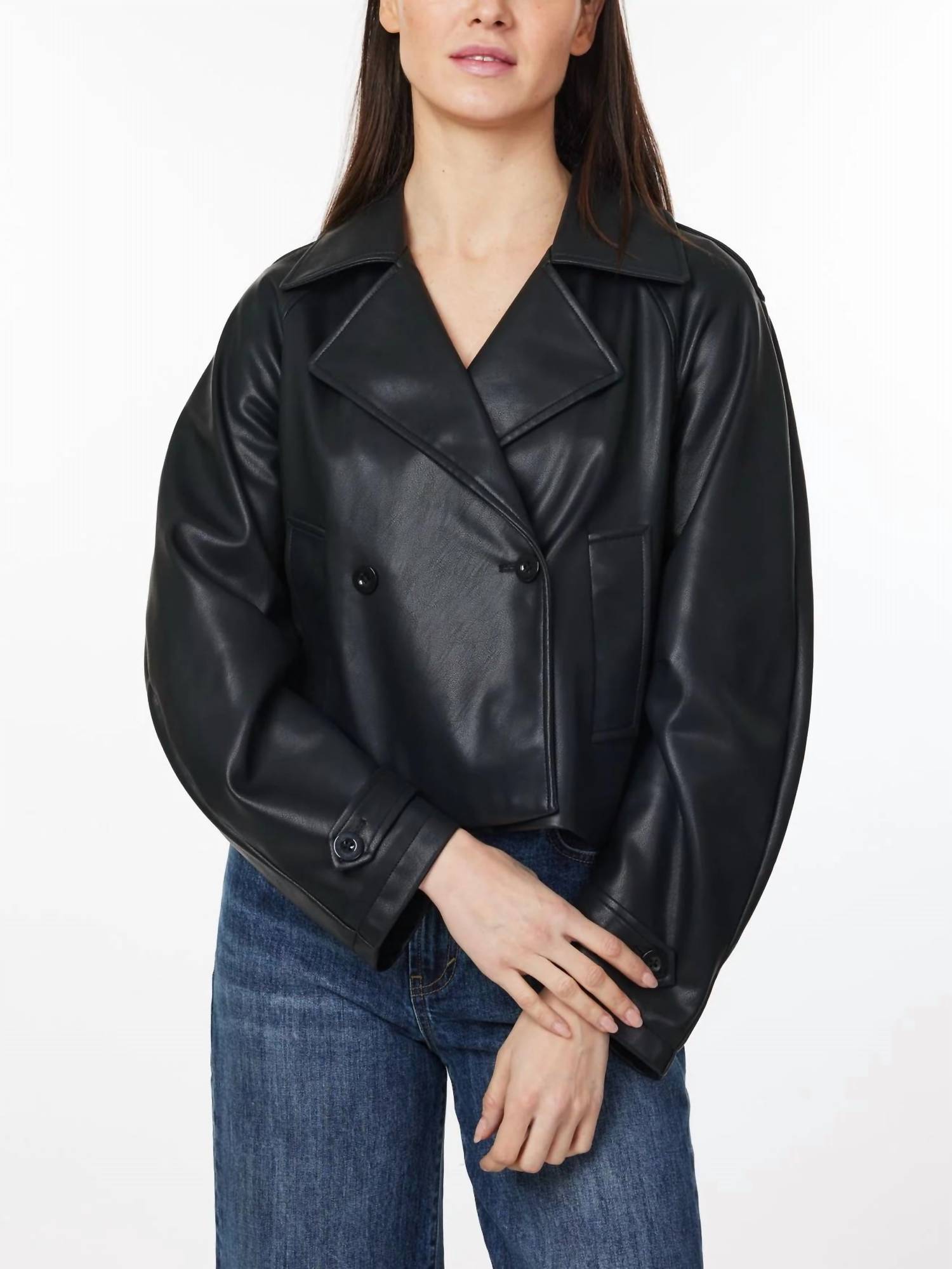 Habitual - Vegan Leather Cropped Trench