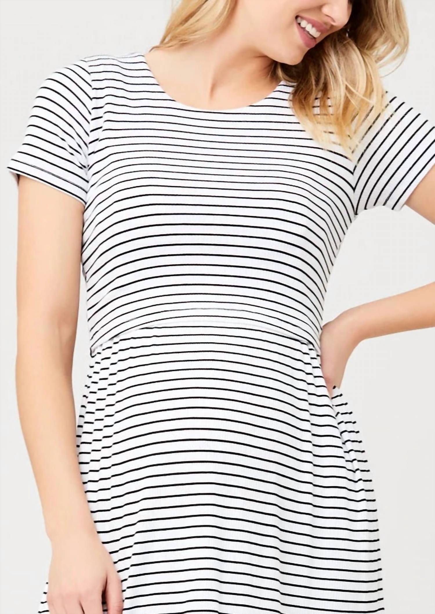 Ripe Shelly Nursing Dress - Maternity in white black - women's dress - view 4