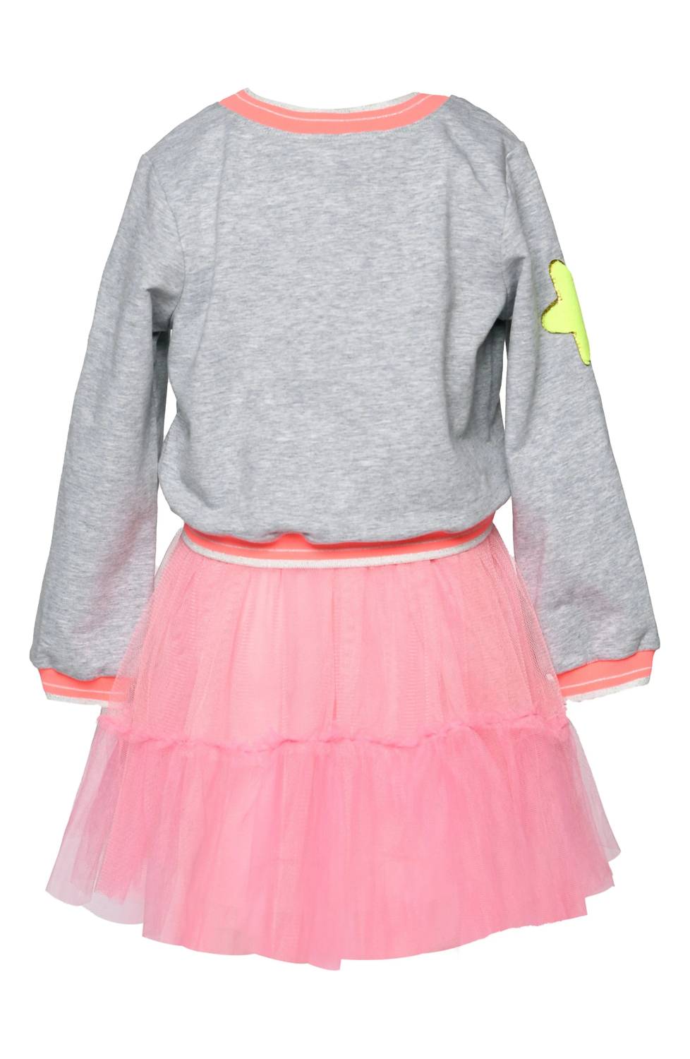 Hannah Banana - Kid's Long Sleeve Twoffer Mesh Dress With Neon Patches