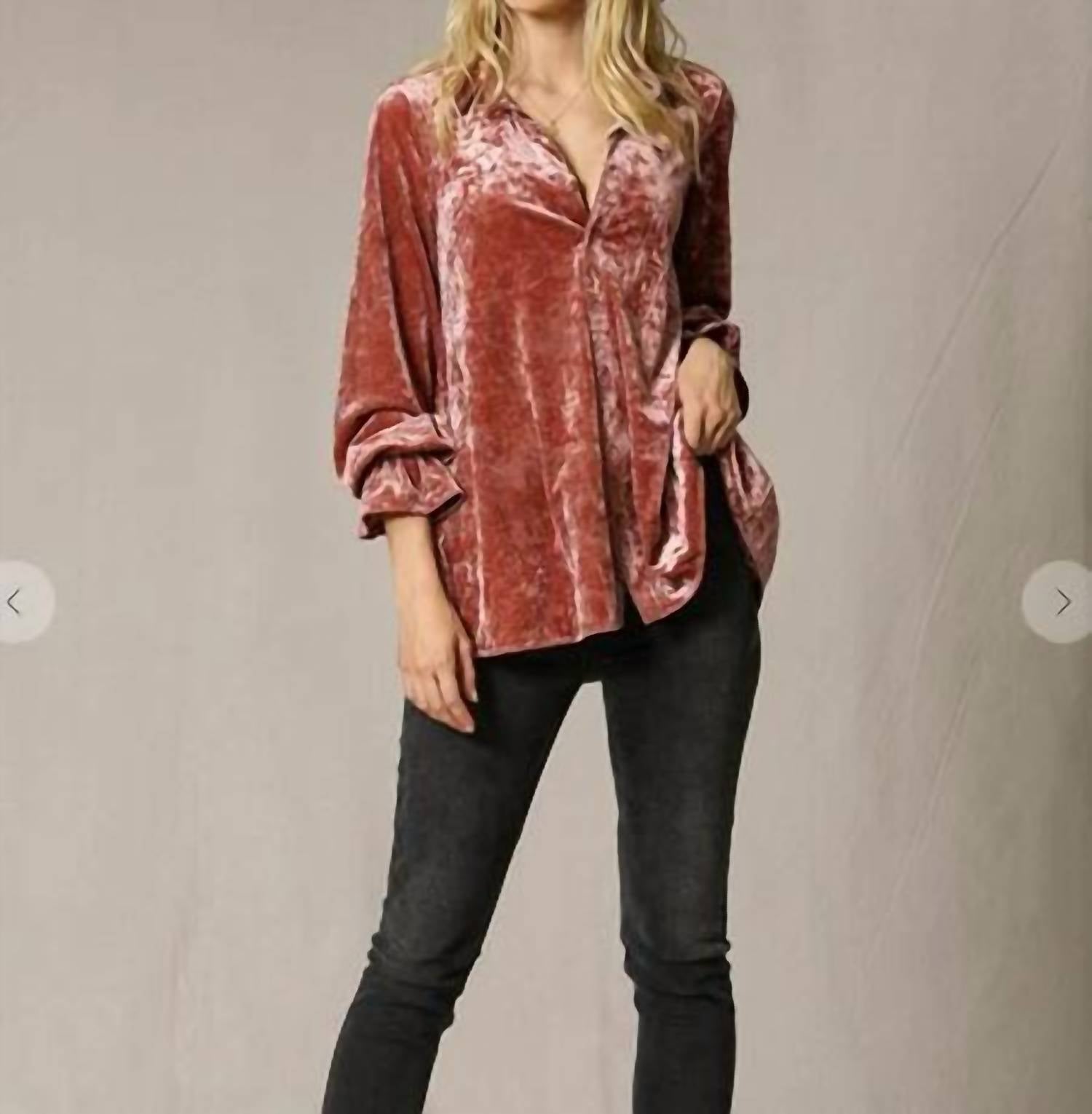 By Together - Collared Tunic Button Down Top