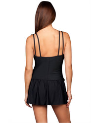 Miraclesuit Women's Scoop Neckline Soft Cup Swimdress in pink happy place - women's swimwear - detail view