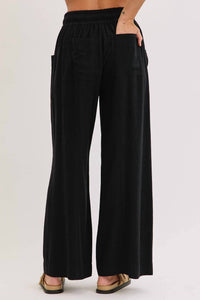 Sweet Lovely By Jen - Wide Leg Drawstring Pants With Pockets