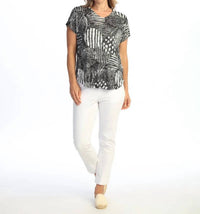 Jess & Jane - Crushed V-neck Dolman Sleeve Top