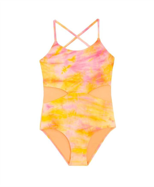 Pq Swim - Girl's Del Mar Tie Dye Cutout One Piece