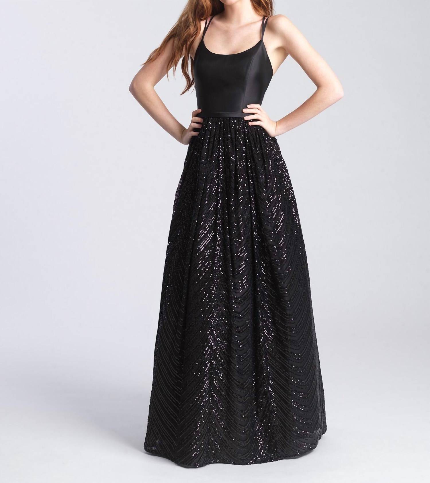 Satin and Sequins Gown