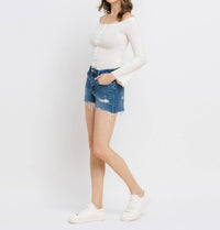 Vervet By Flying Monkey - High Rise Distressed Shorts
