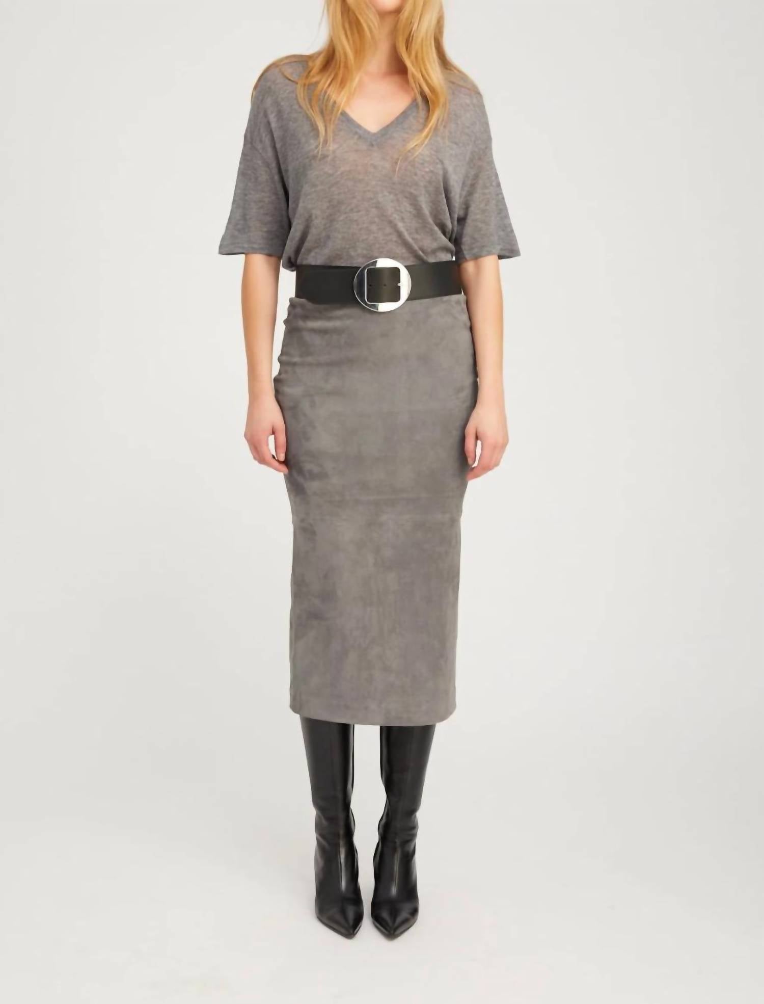 SPRWMN Tube Skirt in castle grey - women's skirt