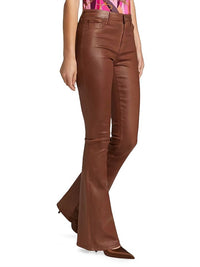 L'Agence MARTY HIGH RISE JEANS in rich ginger coated - women's pants - detail view