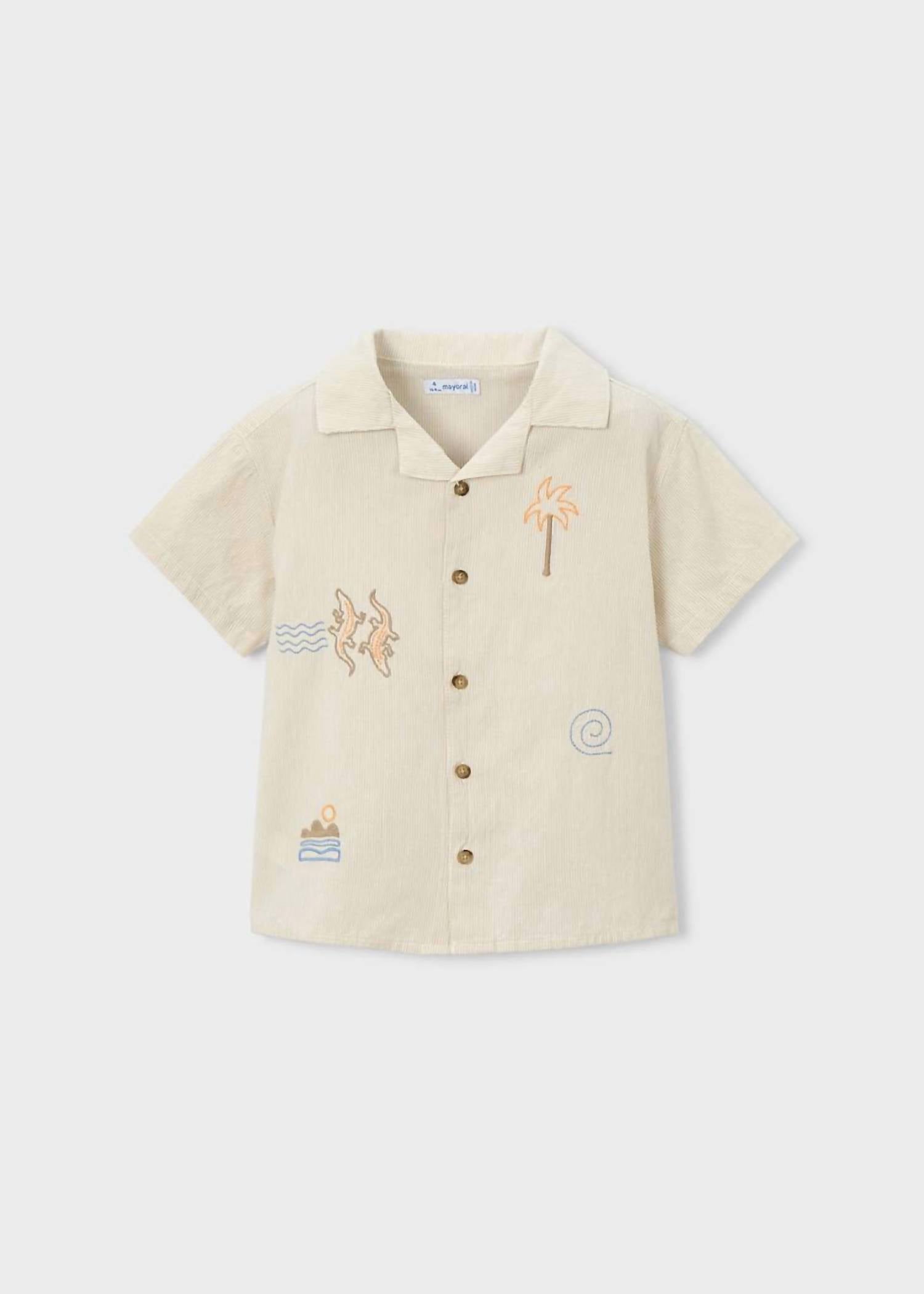 Mayoral - Embroidered Palm & Lizard Shirt