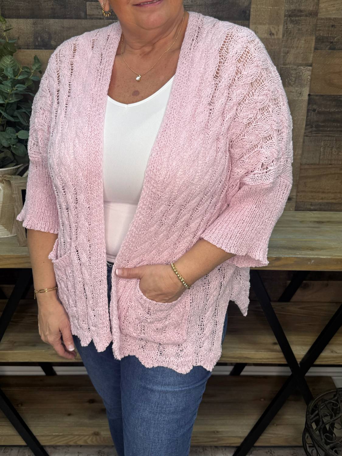 Pol - Crochet Open Front Cardigan