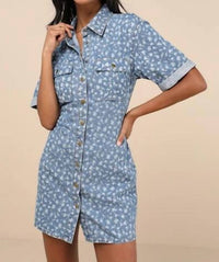 Lulus - Renske Denim Mini Dress