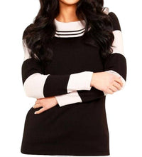 Stripe Cowl Neck Sweater