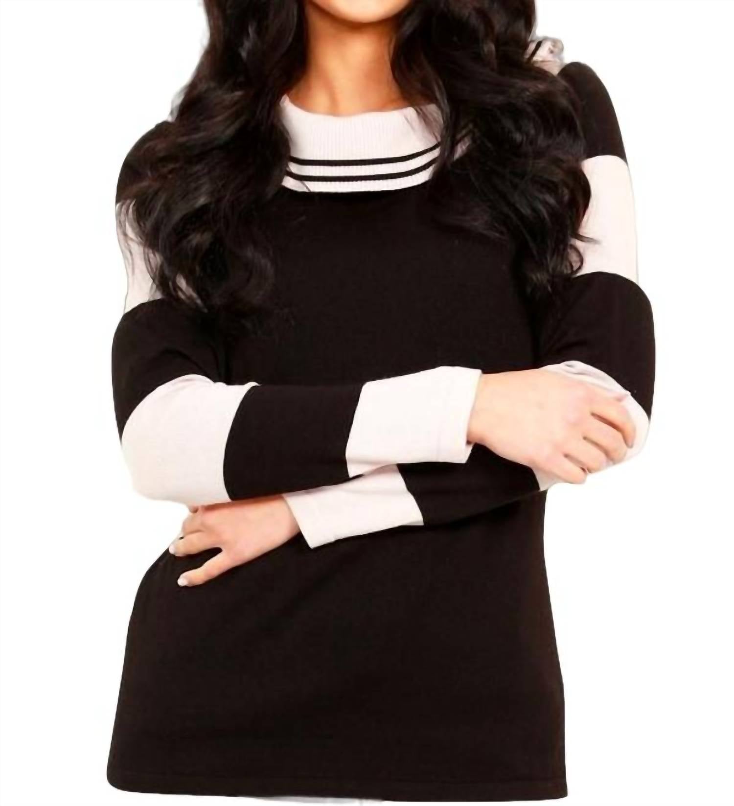 Stripe Cowl Neck Sweater