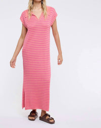 Wishlist - Short Sleeve Stripe Midi Dress