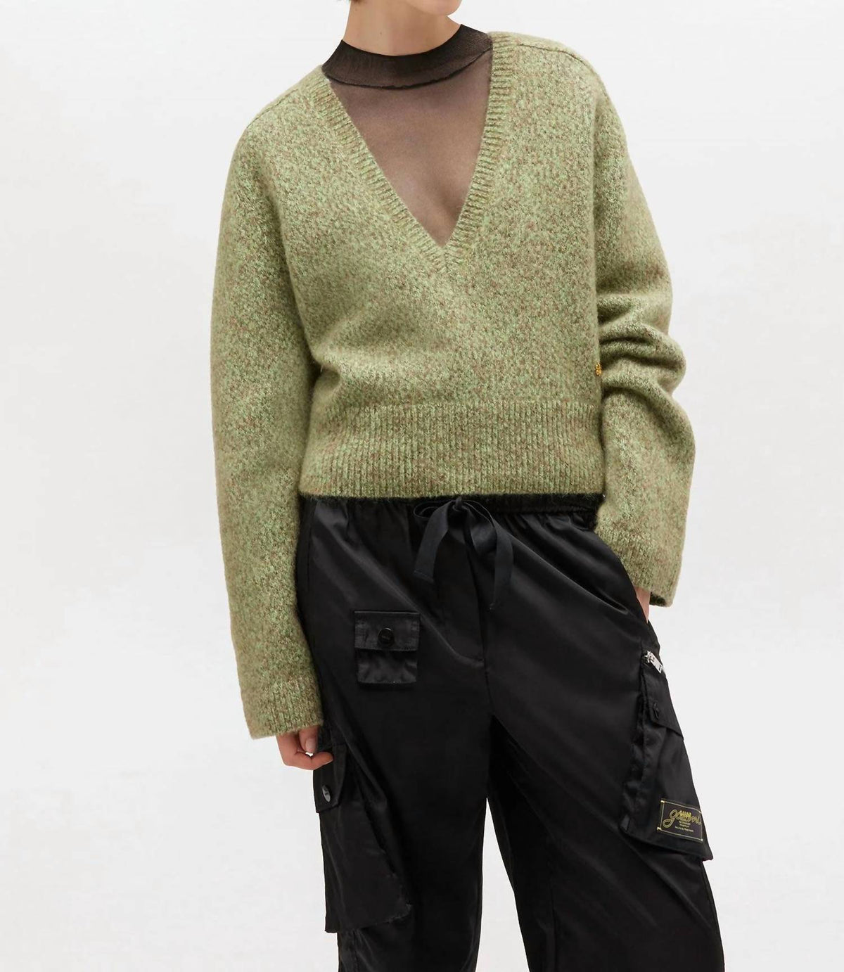 Ganni - Brushed V-neck Sweater