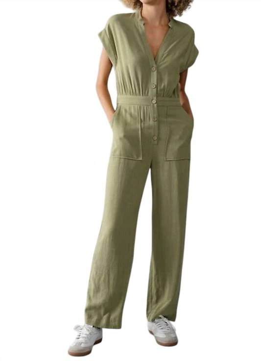 Urban Daizy - Cap Sleeve Straight Leg Jumpsuit